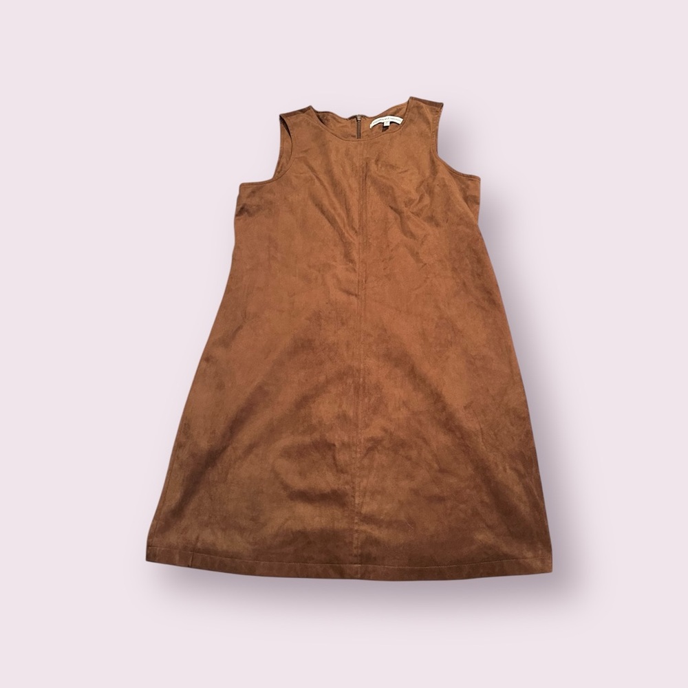 Women's cupcakes & cashmere Faux Suede Brown Tank Dress Size Medium